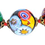 Vintage Venetian Millefiori Graduated Floral Bead Necklace 25in 8mm to 14mm – Collectible vintage item