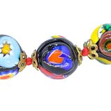 Vintage Venetian Millefiori Graduated Floral Bead Necklace 25in 8mm to 14mm – Collectible vintage item