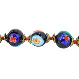 Vintage Venetian Millefiori Graduated Floral Bead Necklace 25in 8mm to 14mm – Collectible vintage item