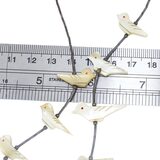 Vintage Southwestern Fetish Bird Necklace Carved Shell MOP Silver Tube Beads 30" – Collectible vintage item
