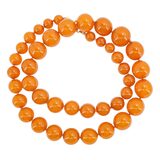 Vintage 71g Baltic Amber Statement Necklace – Massive 19mm Focal – 14k Gold Restoration – Rare collectible item 