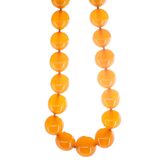 Vintage 71g Baltic Amber Statement Necklace – Massive 19mm Focal – 14k Gold Restoration – Rare collectible item 