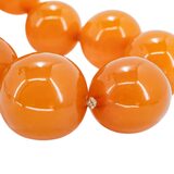 Vintage 71g Baltic Amber Statement Necklace – Massive 19mm Focal – 14k Gold Restoration – Rare collectible item 