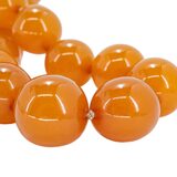 Vintage 71g Baltic Amber Statement Necklace – Massive 19mm Focal – 14k Gold Restoration – Rare collectible item 