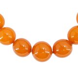 Vintage 71g Baltic Amber Statement Necklace – Massive 19mm Focal – 14k Gold Restoration – Rare collectible item 