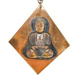 Vintage MCM Copper Necklace – Oversized Buddha Pendant – Collectible vintage item