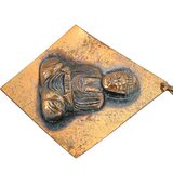 Vintage MCM Copper Necklace – Oversized Buddha Pendant – Collectible vintage item
