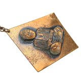 Vintage MCM Copper Necklace – Oversized Buddha Pendant – Collectible vintage item