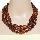 Vintage Faux Amber / FauxTortoise Shell Necklace - Extra Long 2 Strands Connected – Estate Find