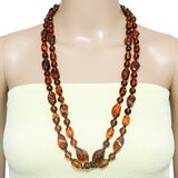 Vintage Faux Amber / FauxTortoise Shell Necklace - Extra Long 2 Strands Connected – Estate Find