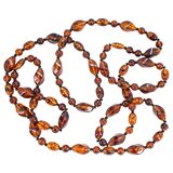 Vintage Faux Amber / FauxTortoise Shell Necklace - Extra Long 2 Strands Connected – Estate Find