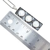 Modernist Sterling Silver Pendant Pearl / Nacre Cabochons Geometric Motif Signed MD – Studio made / small batch item  - Estate find
