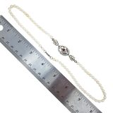 Artisan Freshwater Pearl Necklace W Sterling Silver And Purple Cabochon Centerpiece 18” – Estate Find