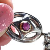 Artisan Freshwater Pearl Necklace W Sterling Silver And Purple Cabochon Centerpiece 18” – Estate Find