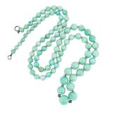 Vintage Amazonite Graduated Bead Necklace Art Deco Style 32" Opera Length – Rare Vintage Item