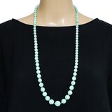 Vintage Amazonite Graduated Bead Necklace Art Deco Style 32" Opera Length – Rare Vintage Item