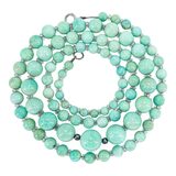 Vintage Amazonite Graduated Bead Necklace Art Deco Style 32" Opera Length – Rare Vintage Item