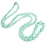 Vintage Amazonite Graduated Bead Necklace Art Deco Style 32" Opera Length – Rare Vintage Item