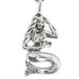 Vintage Sterling Silver Mermaid Pendant Necklace 925 Figural Ocean Vibes Fantasy – Estate Find