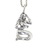 Vintage Sterling Silver Mermaid Pendant Necklace 925 Figural Ocean Vibes Fantasy – Estate Find