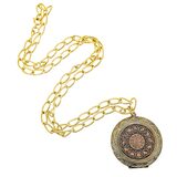 Vintage Zodiac Locket Pendant Necklace 12 Zodiacal Signs Copper & Goldtone – Vintage item