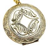 Vintage Zodiac Locket Pendant Necklace 12 Zodiacal Signs Copper & Goldtone – Vintage item