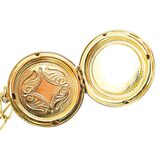 Vintage Zodiac Locket Pendant Necklace 12 Zodiacal Signs Copper & Goldtone – Vintage item