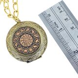 Vintage Zodiac Locket Pendant Necklace 12 Zodiacal Signs Copper & Goldtone – Vintage item