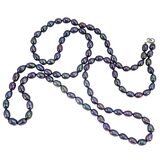 Chapal-Zenray Signed NF Blue Purple Peacock Irradiated Pearl Necklace – Estate Find