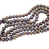 Vintage Honora 33" Near-Round Metallic Bronze Peacock Pearl Necklace 14/20 Clasp – Rare Vintage Item