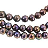 Vintage Honora 33" Near-Round Metallic Bronze Peacock Pearl Necklace 14/20 Clasp – Rare Vintage Item