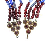 Antique Indian Wound And Bohemian Garnet Glass Necklace Afghan Trade Beads – Collectible vintage item