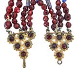Antique Indian Wound And Bohemian Garnet Glass Necklace Afghan Trade Beads – Collectible vintage item