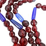 Antique Indian Wound And Bohemian Garnet Glass Necklace Afghan Trade Beads – Collectible vintage item