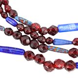 Antique Indian Wound And Bohemian Garnet Glass Necklace Afghan Trade Beads – Collectible vintage item