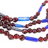 Antique Indian Wound And Bohemian Garnet Glass Necklace Afghan Trade Beads – Collectible vintage item