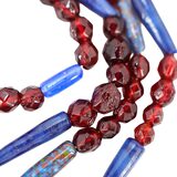Antique Indian Wound And Bohemian Garnet Glass Necklace Afghan Trade Beads – Collectible vintage item