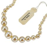 Art Deco Czechoslovakian Faux Pearl Glass Beads With Tag - Old New Stock 17in 1920-40s – Rare collectible vintage item 