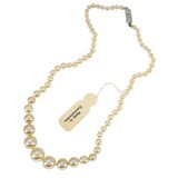 Art Deco Czechoslovakian Faux Pearl Glass Beads With Tag - Old New Stock 17in 1920-40s – Rare collectible vintage item 