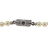Art Deco Czechoslovakian Faux Pearl Glass Beads With Tag - Old New Stock 17in 1920-40s – Rare collectible vintage item 