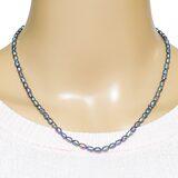 Vintage Honora Signed Sterling Silver Peacock Gray Blue Rice Baroque Pearl Necklace – Vintage item