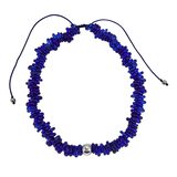 Handmade African Recycled Glass Necklace – Cobalt Blue Doughnut Dogon Ring Beads with Sterling Silver Accents – OOAK - Unique one of a kind artisan item