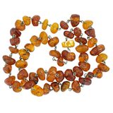 Vintage Baltic Amber Nugget Link Necklace – Cognac & Honey Amber Tones – OOAK - Unique one of a kind artisan item