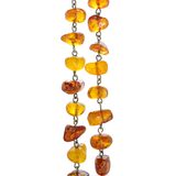 Vintage Baltic Amber Nugget Link Necklace – Cognac & Honey Amber Tones – OOAK - Unique one of a kind artisan item