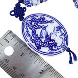 Rat & Dragon Blue & White Porcelain Gourd Hulu Bead Necklace Medallion Pendant – Collectible vintage item