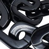 Vintage Dramatic MOD Black Lucite Chunky Chain Graduated Necklace – Rare Vintage Item