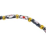 Vintage Tube Cloisonne & Carnival Bead Necklace - In Black Gold Green Colors – OOAK - Unique one of a kind item handmade by A World Of Things made using recycled materials 