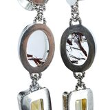 Sterling Silver Multi Gemstone Statement Necklace Mystic Druzy Rutilated Quartz Citrine 18” – Studio made / small batch item  - Estate find