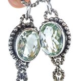 Sterling Silver Multi Gemstone Statement Necklace Mystic Druzy Rutilated Quartz Citrine 18” – Studio made / small batch item  - Estate find