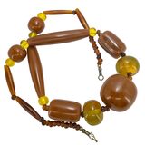 Antique African Trade Style Statement Necklace with Chunky Natural Resin Beads – OOAK - Unique one of a kind artisan item